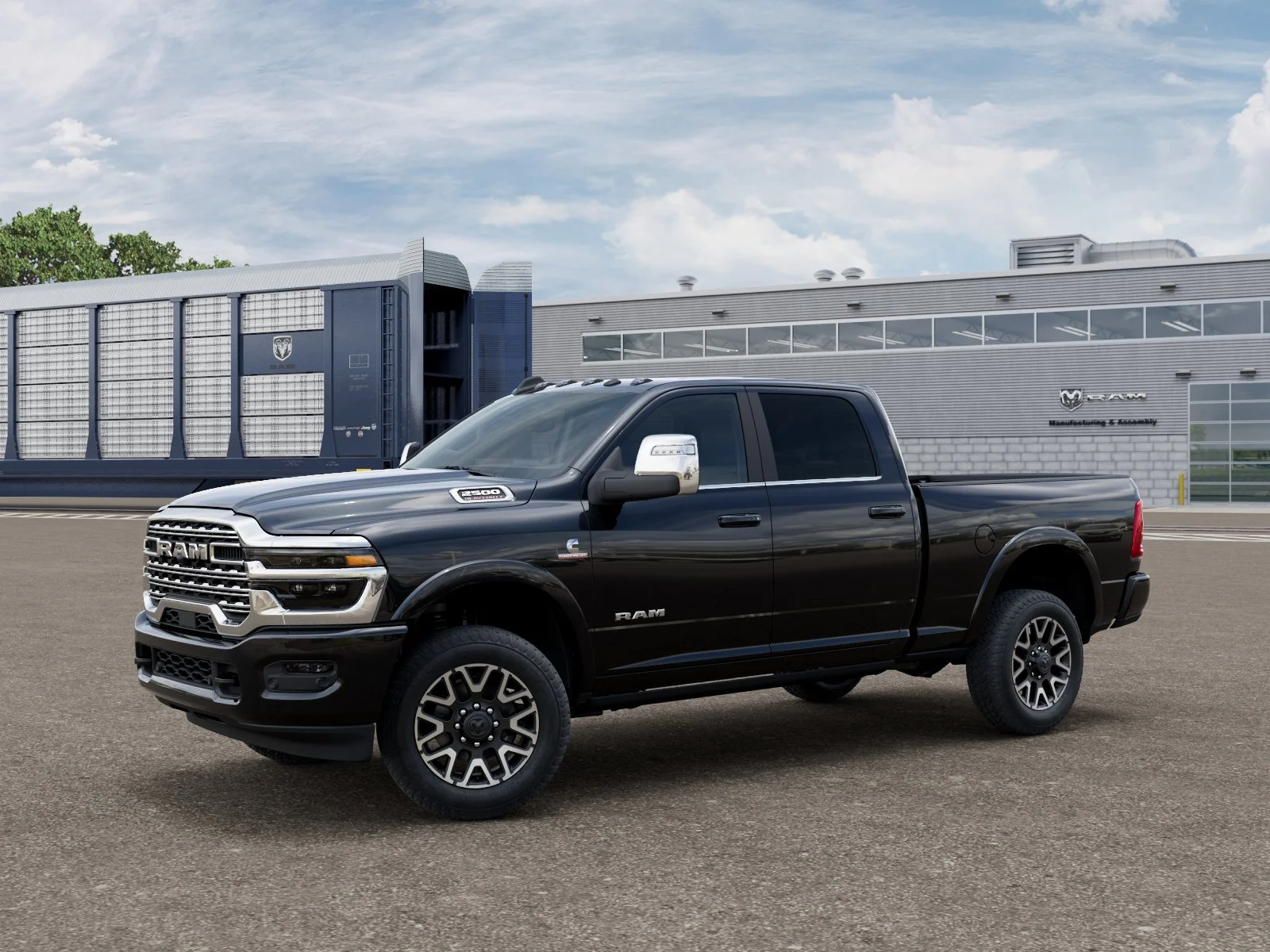 New 2027 Diamond Black Crystal Pearl-Coat Exterior Paint RAM Longhorn image 1