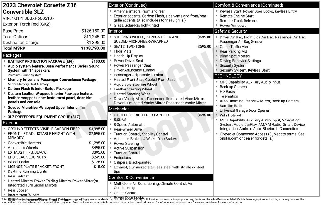 Used 2023 Red Chevrolet Z06 image 15