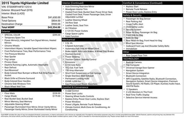 Used 2015 Blizzard Pearl Toyota Limited image 16