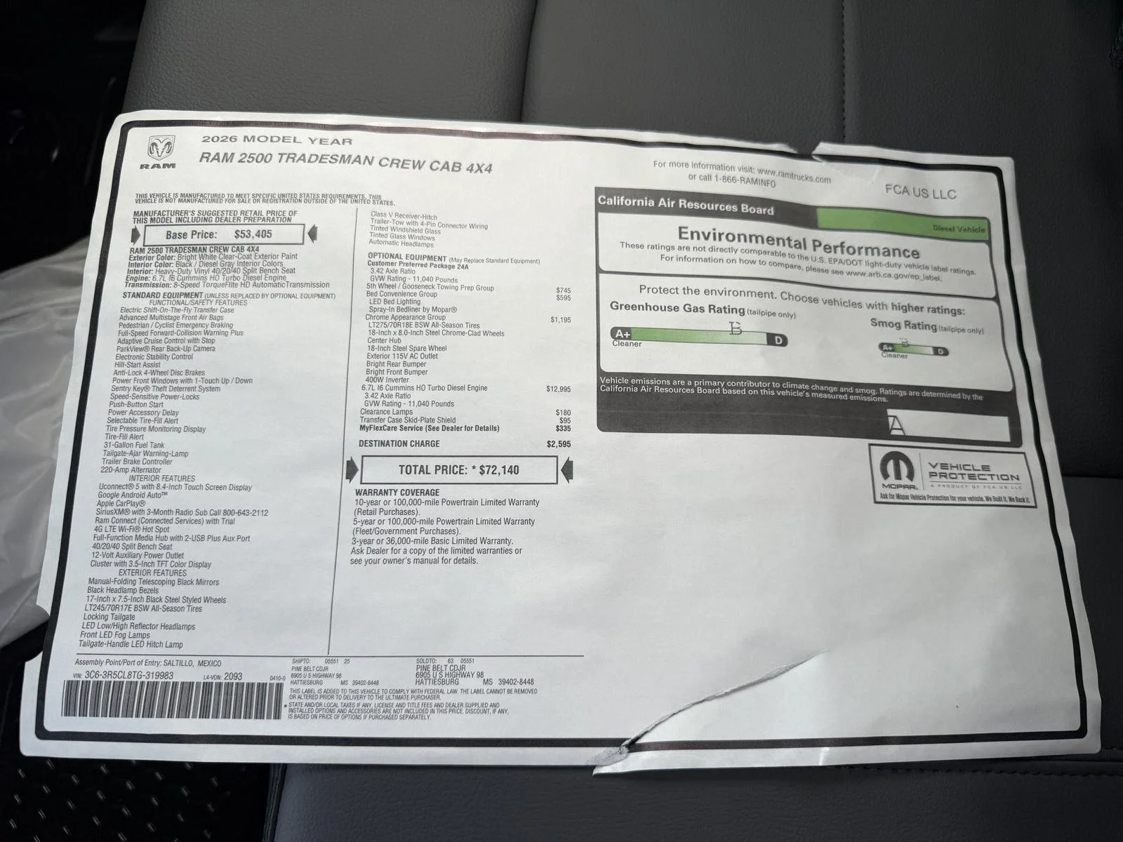New 2026 Bright White Clear-Coat Exterior Paint RAM Tradesman image 10