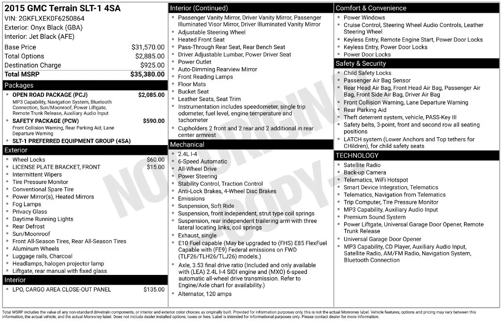 Used 2015 Black GMC SLT-1 image 2