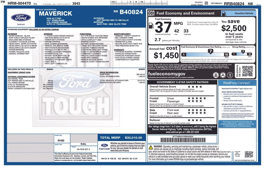 2024 Ford Maverick XLT FWD's photo