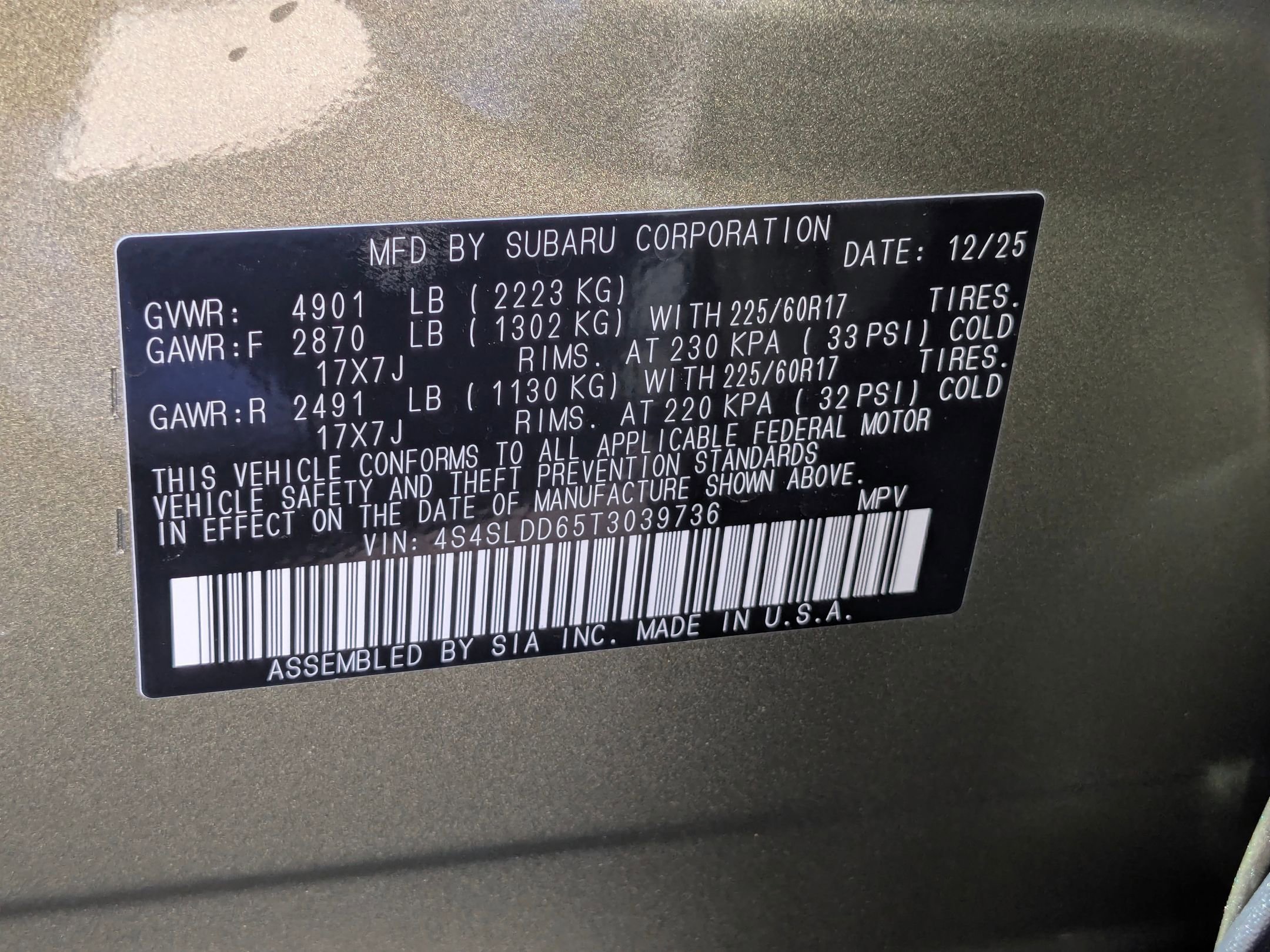 New 2026 AUTUMN GREEN METALLIC Subaru Premium image 15