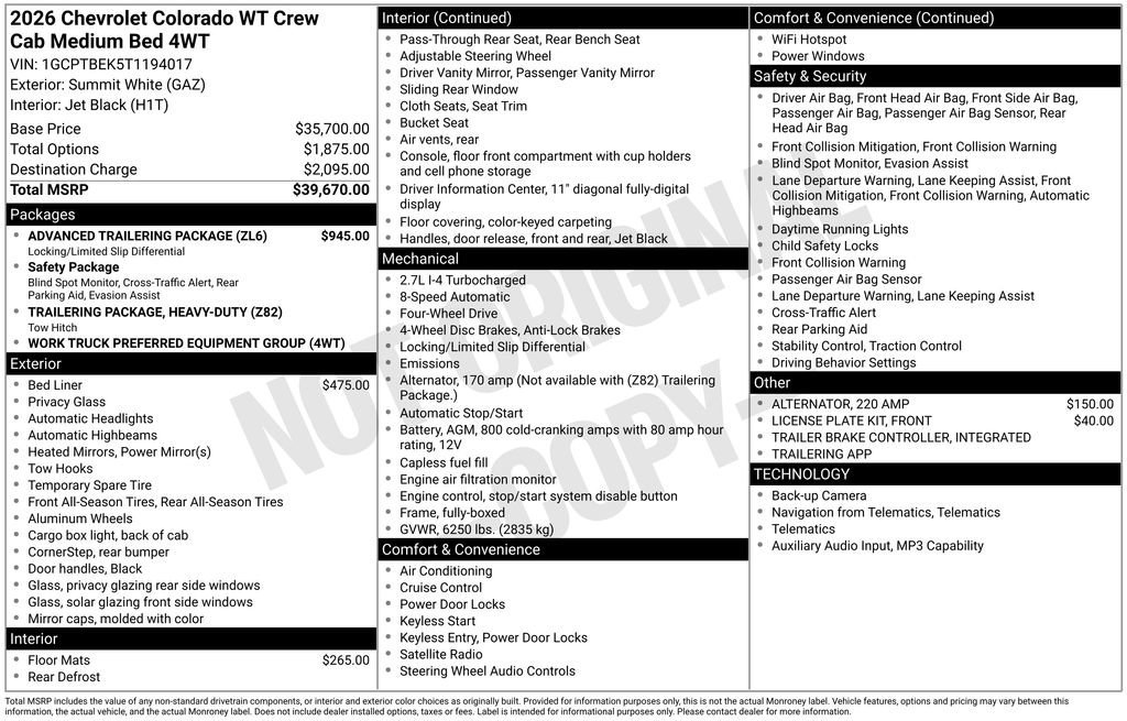 2026 Chevrolet Colorado Work Truck - Photo 38