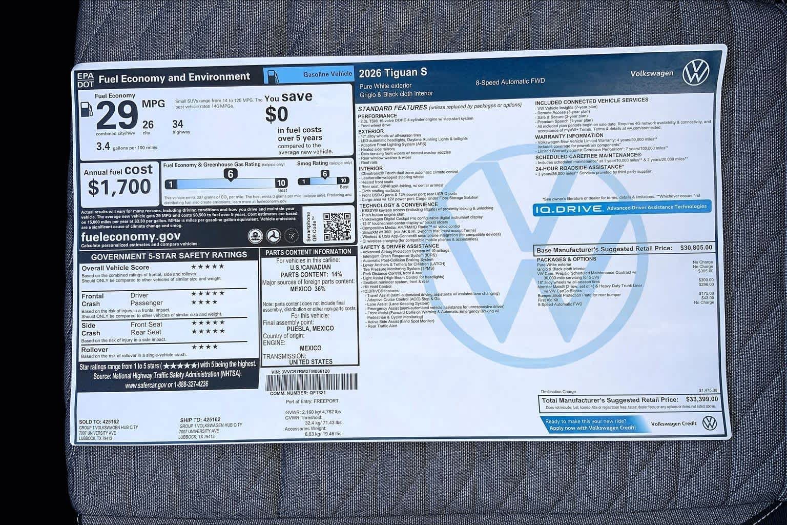 New 2026 Pure White Volkswagen S image 22