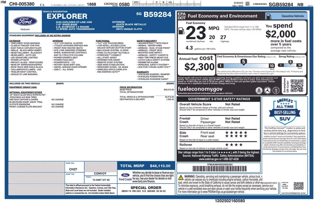 Certified Used 2025 Agate Black Metallic Ford ST-Line image 30