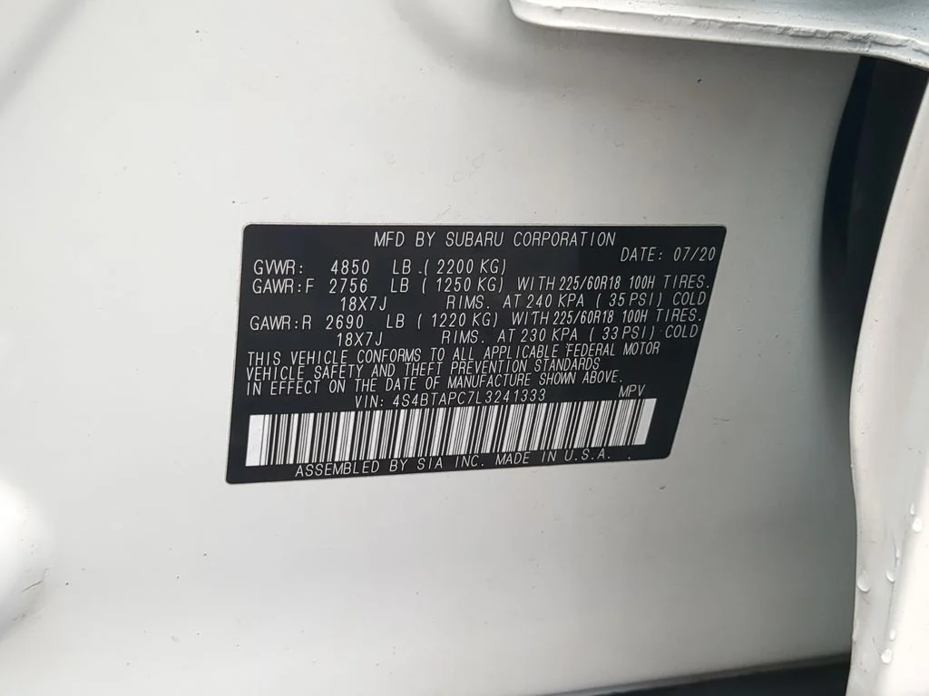 Used 2020 White Subaru Touring image 37