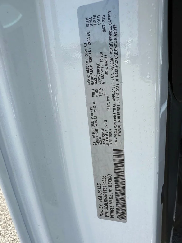 New 2026 Bright White Clearcoat RAM Low Roof image 29