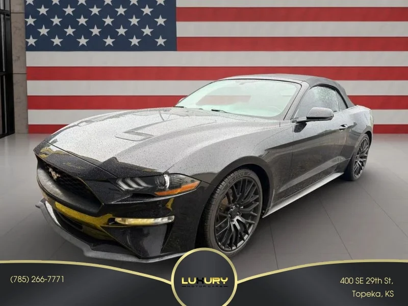 Used 2020 Black Ford EcoBoost Premium Convertible 2D image 1