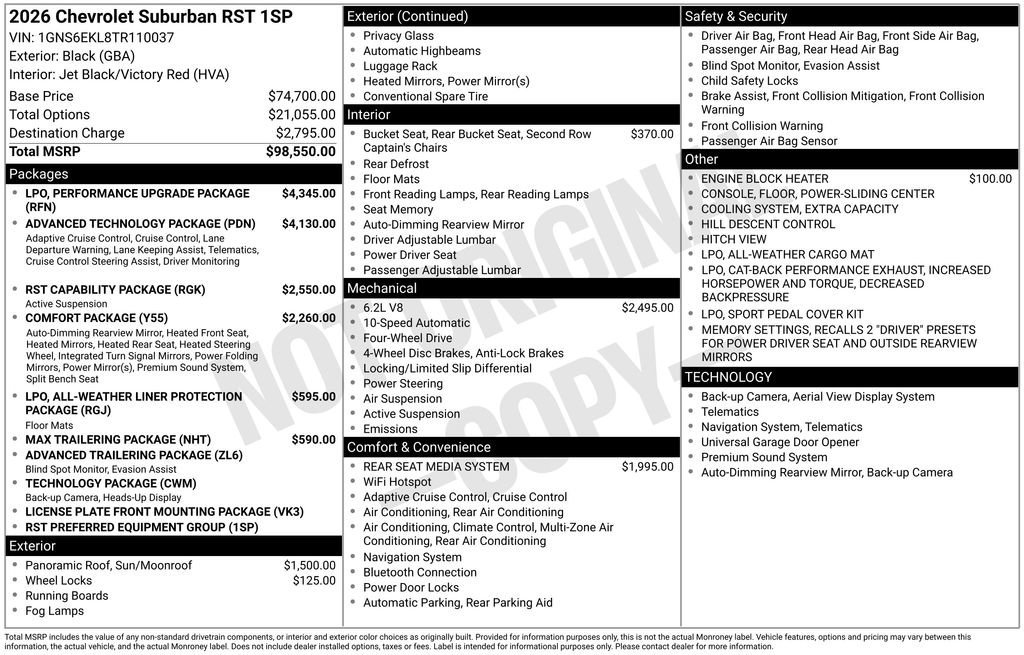2026 Chevrolet Suburban RST - Photo 11