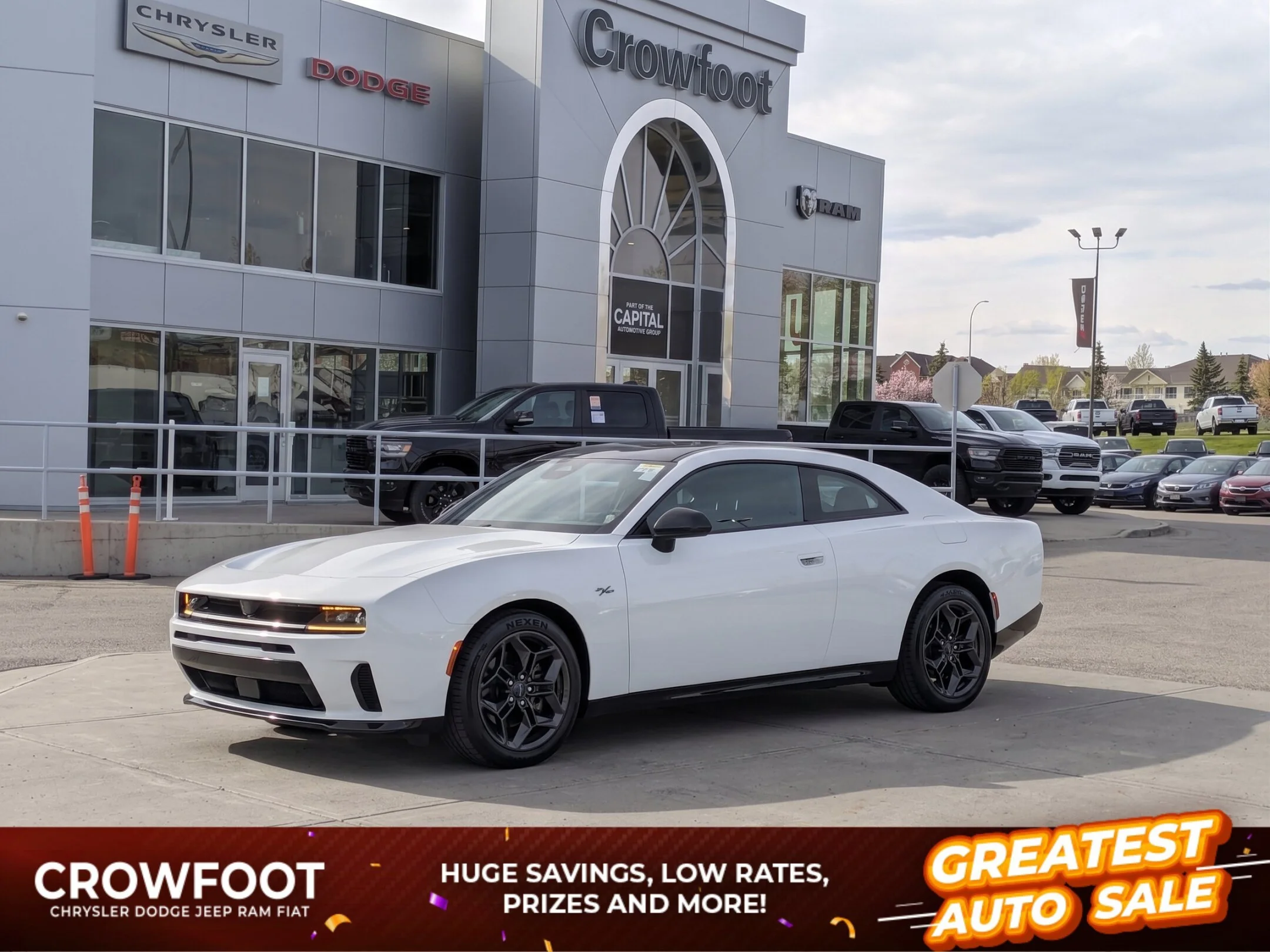 New 2026 White Dodge R/T - - Blacktop Pkg - Two-Tone Black Roof - 20 Black Wheels - Sport Suspension & More! image 1