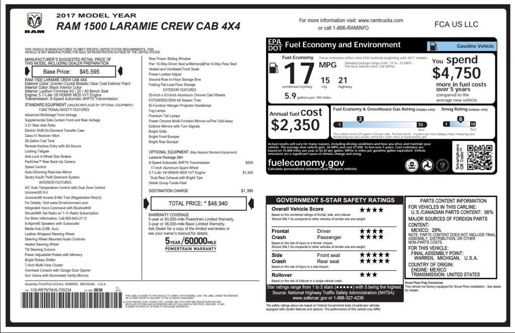 Used 2017 Gray Ram Laramie image 4