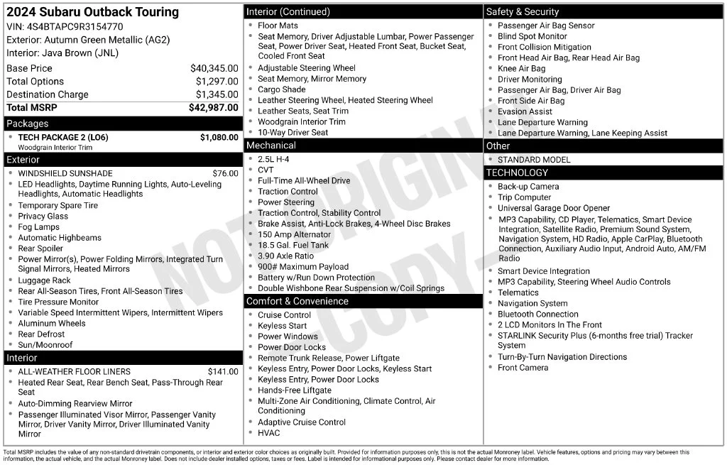 Used 2024 Brown Subaru Touring image 43