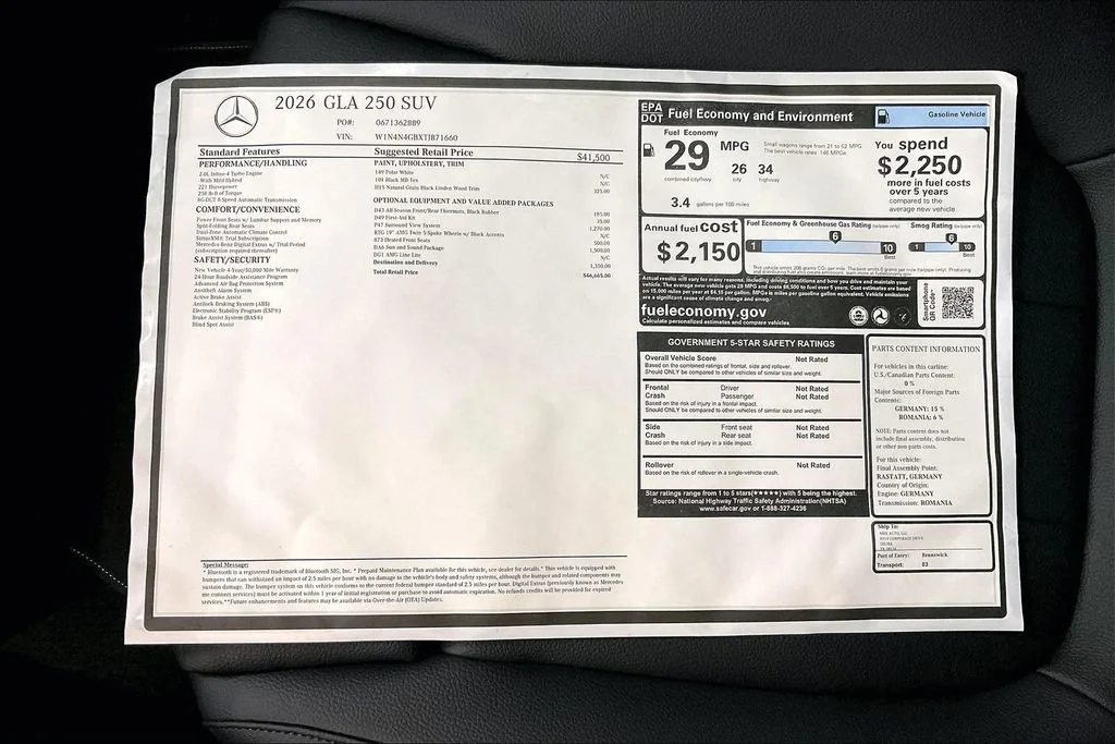 New 2026 Polar White Mercedes-Benz GLA 250 image 31
