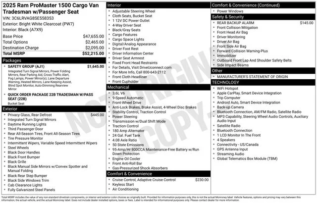 Used 2025 White Ram Low Roof image 2