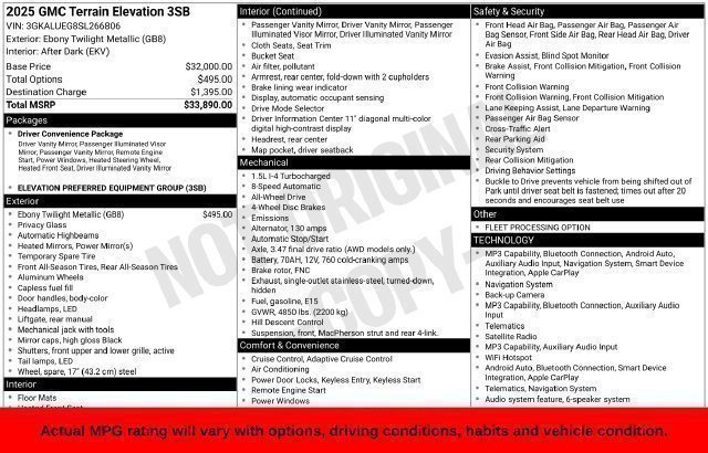 Used 2025 Black GMC Elevation image 53
