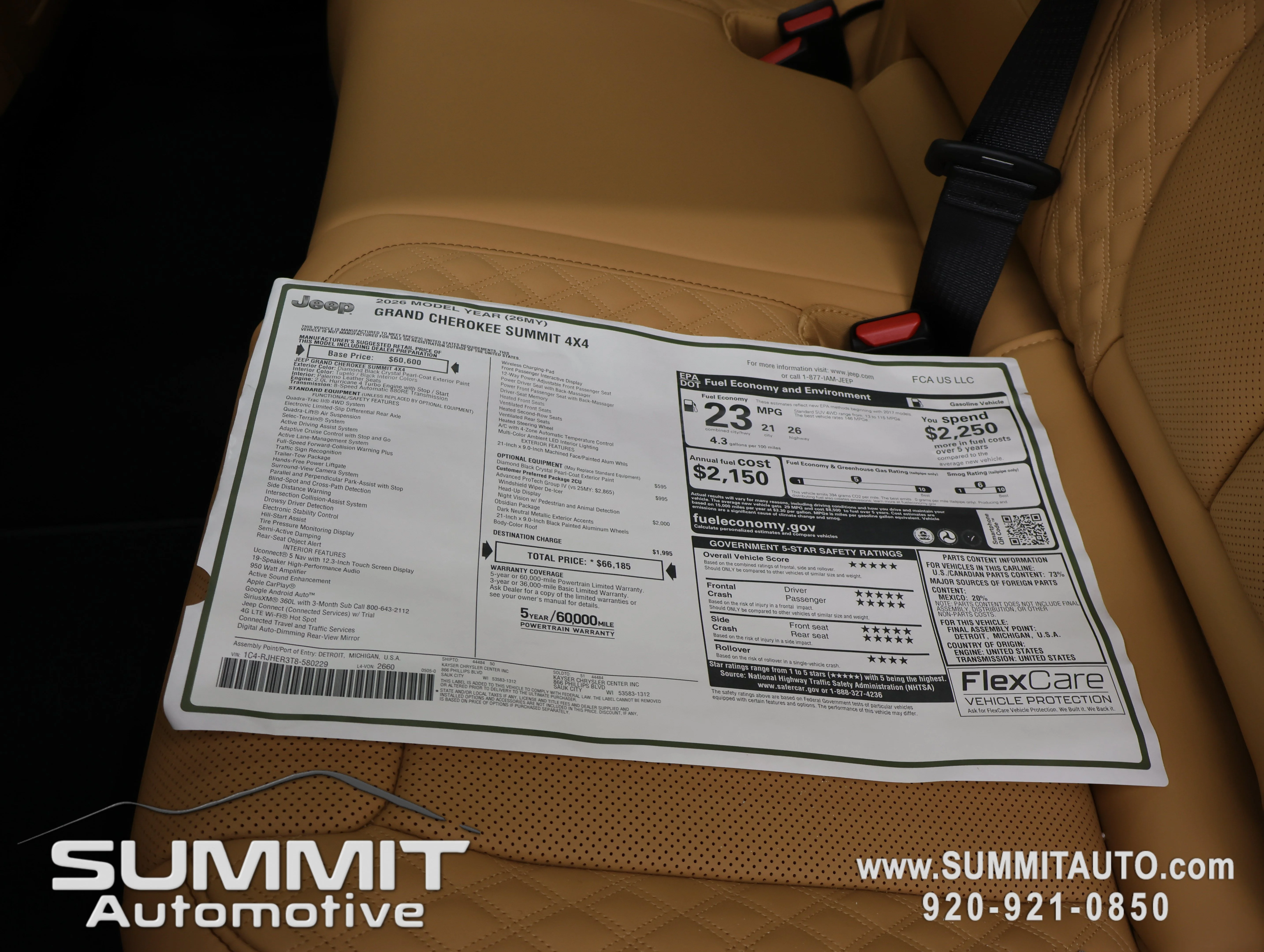 New 2026 Diamond Black Crystal Pearl-Coat Exterior Paint Jeep Summit image 44