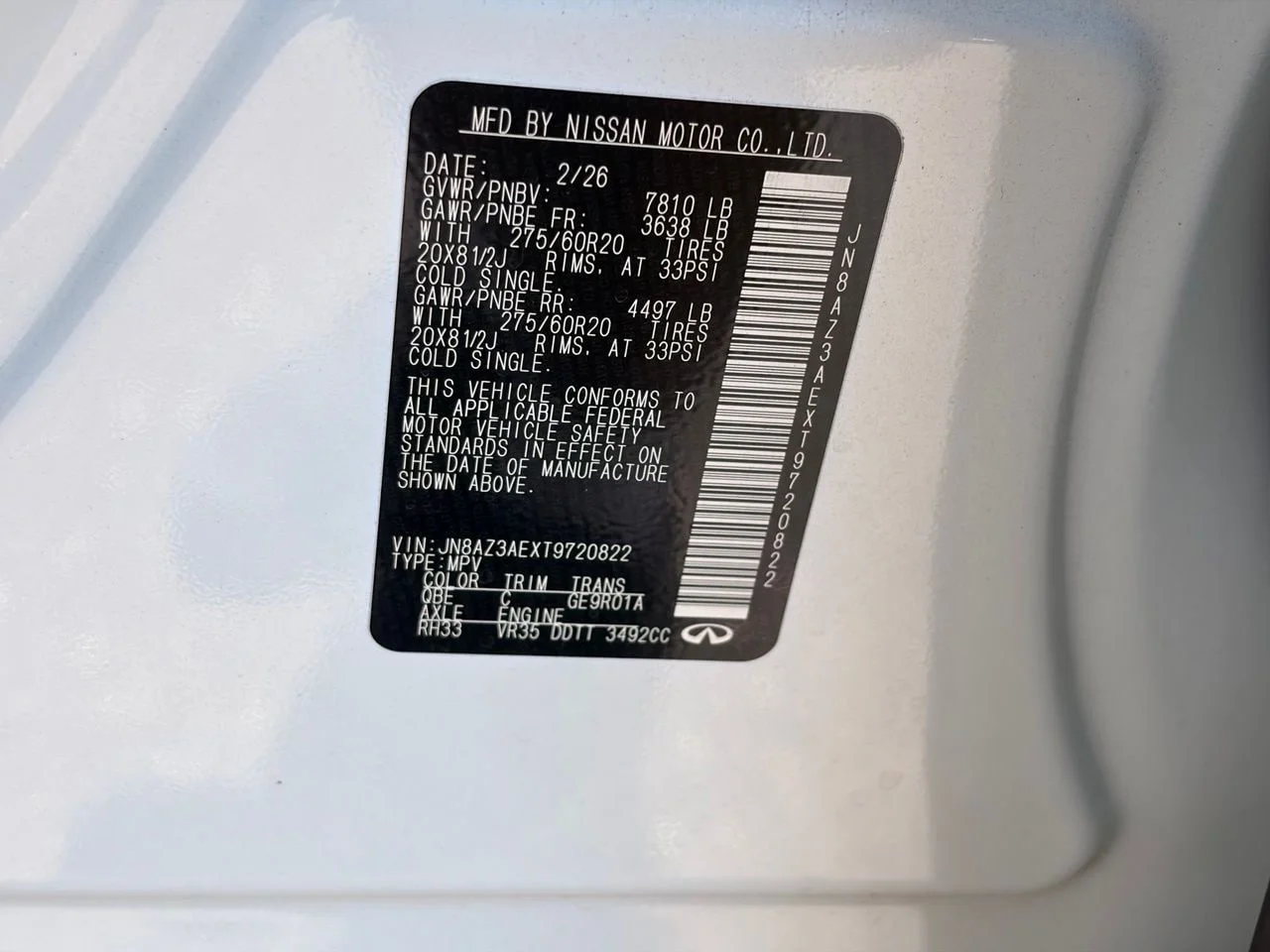 Certified Used 2026 Radiant White INFINITI Pure image 32