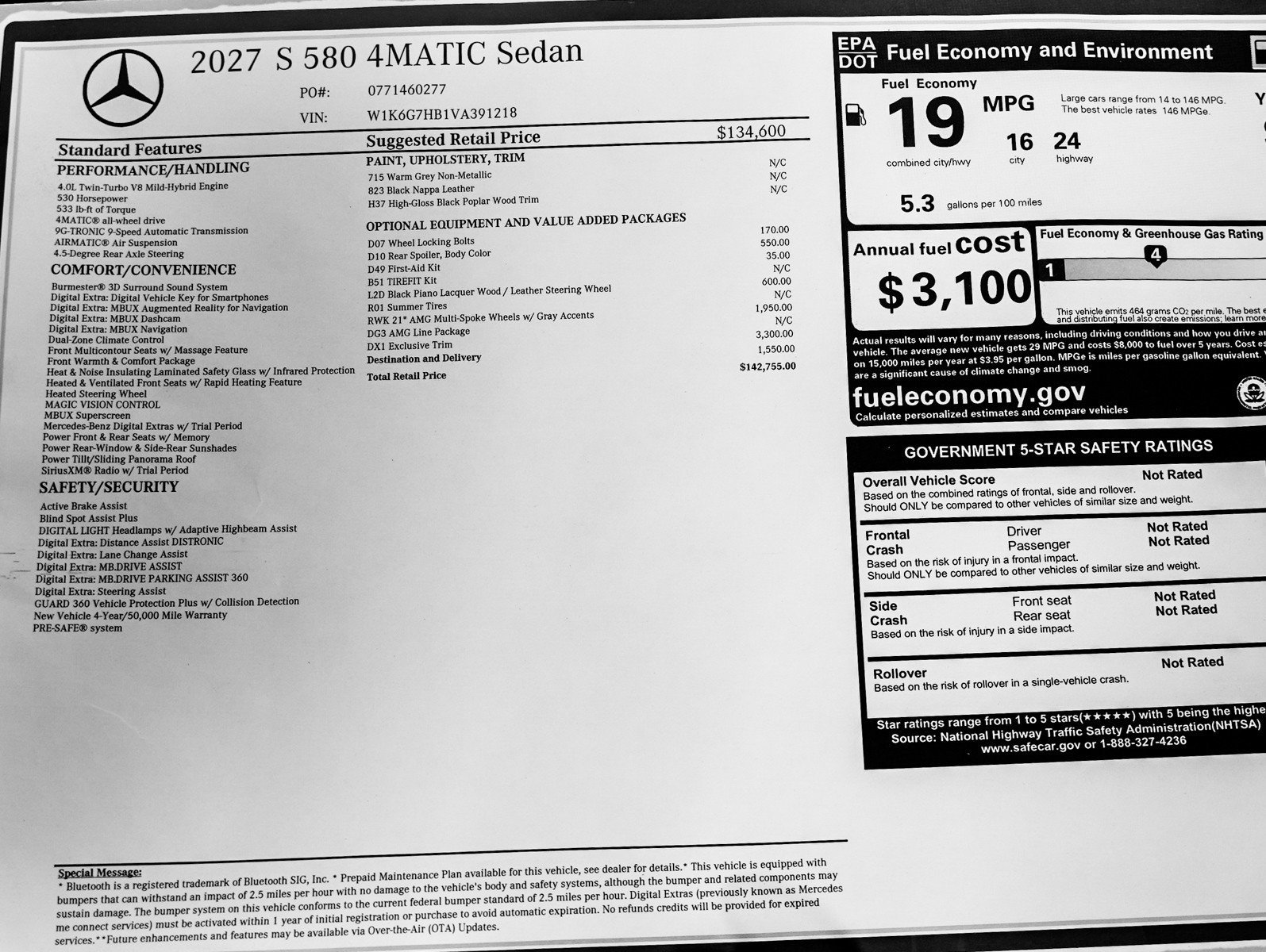 New 2027 Warm Grey Non-Metallic Mercedes-Benz S 580 image 26
