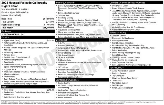 Used 2025 White Hyundai Calligraphy Night Edition image 21