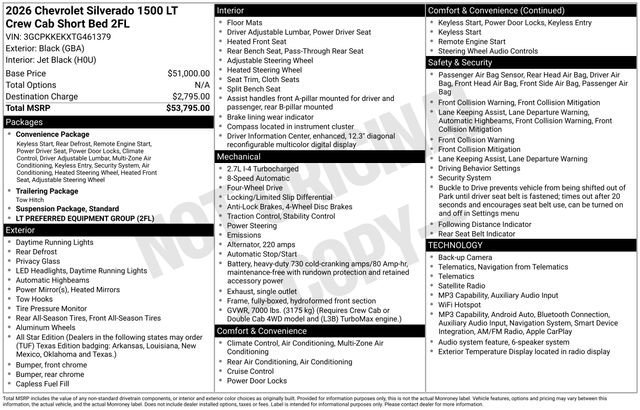 New 2026 Black Chevrolet LT (2FL) image 26