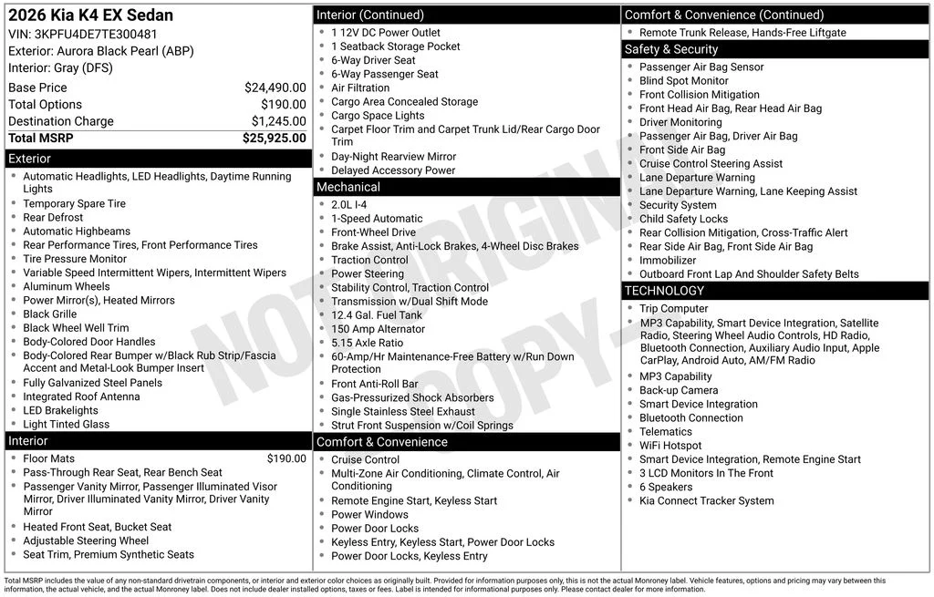 New 2026 Aurora Black Pearl Kia EX image 29