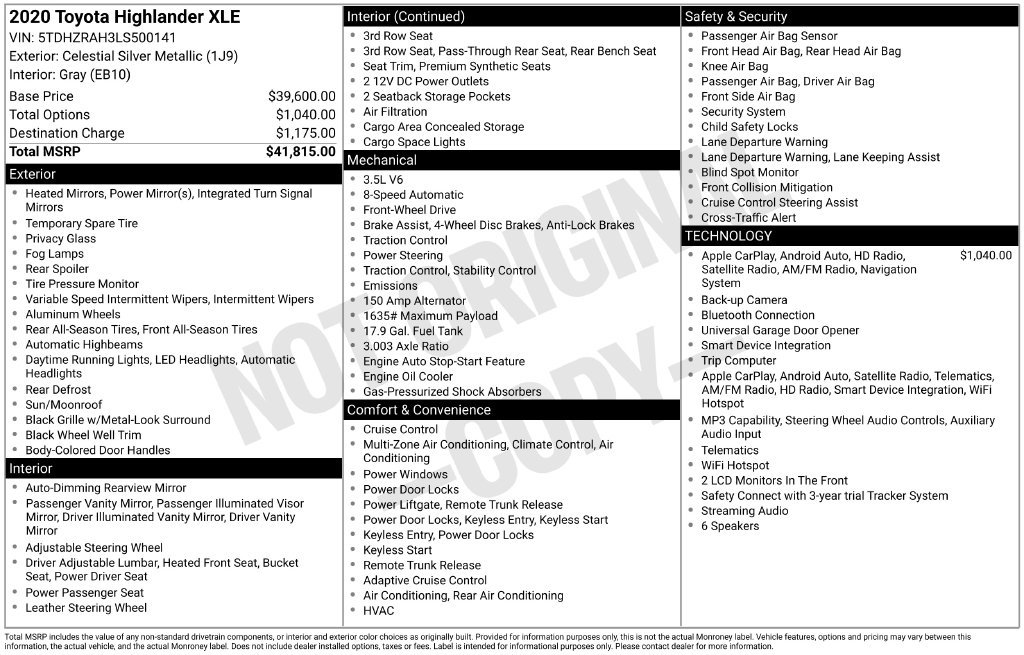 Used 2020 Silver Toyota XLE image 7
