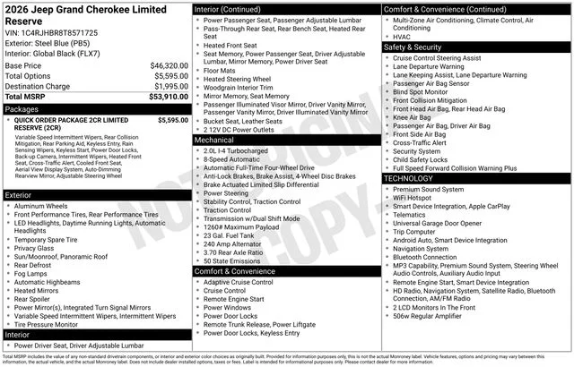 New 2026 Steel Blue Exterior Paint Jeep Limited Reserve image 2