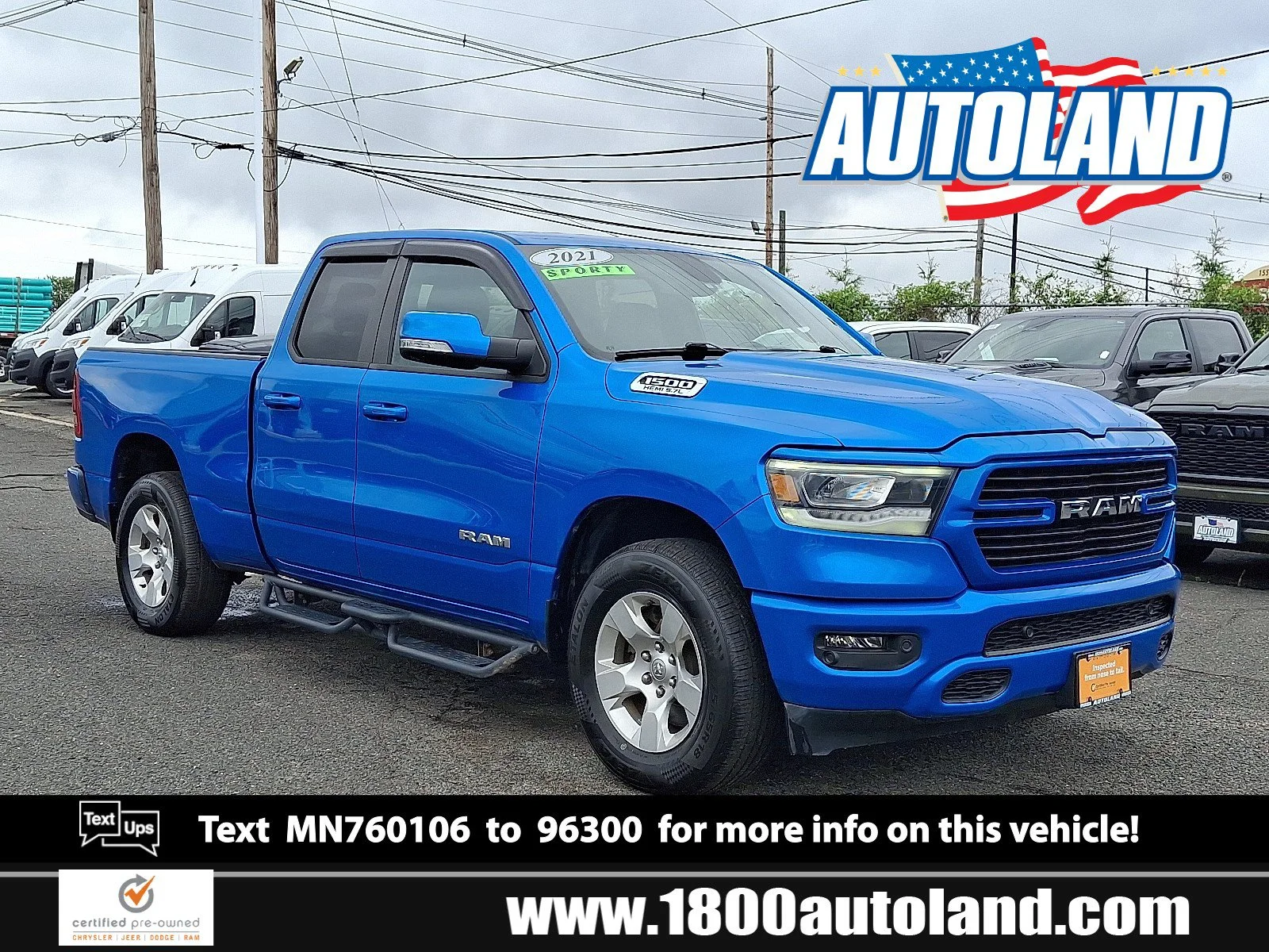 Certified Used 2021 Hydro Blue Pearlcoat Ram Big Horn image 1