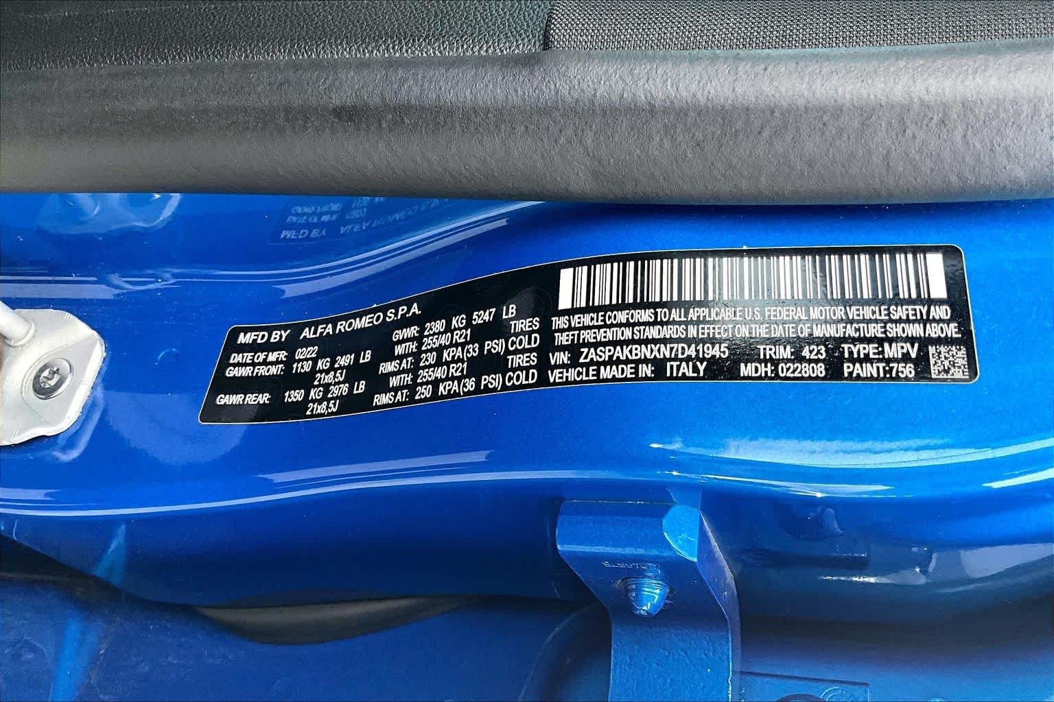 Used 2022 Misano Blue Metallic Alfa Romeo Veloce image 38