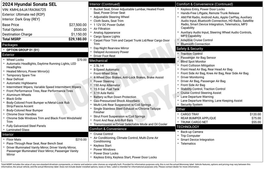 Used 2024 Red Hyundai SEL image 4