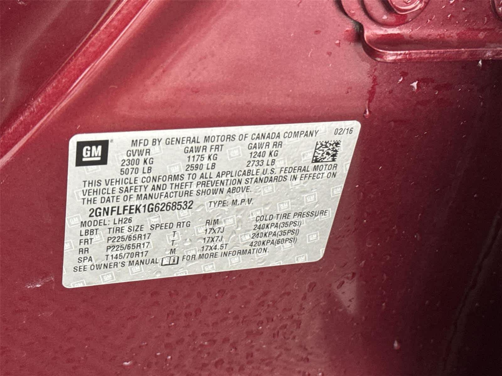 Used 2016 SIREN RED TINTCOAT Chevrolet LT image 30