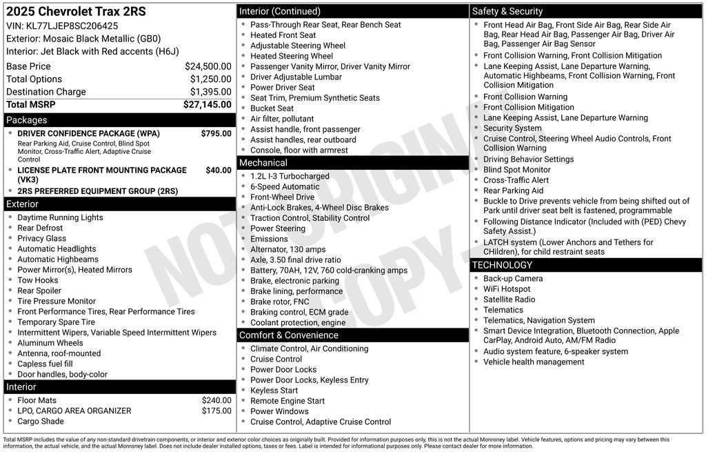 Used 2025 Black Chevrolet 2RS image 21