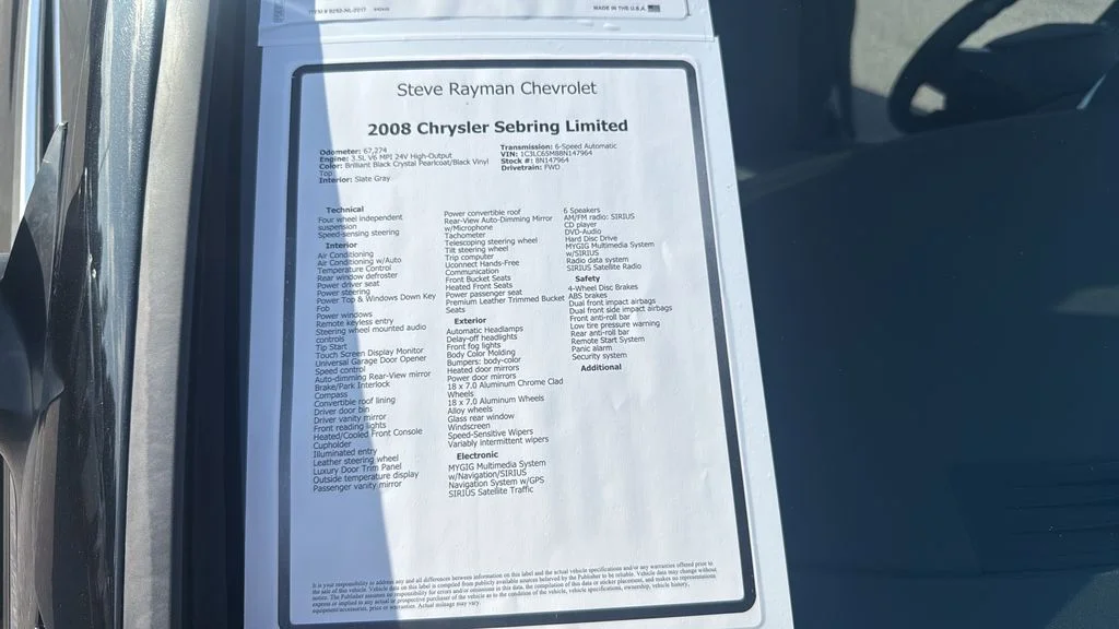 Used 2008 Black Chrysler Limited image 27
