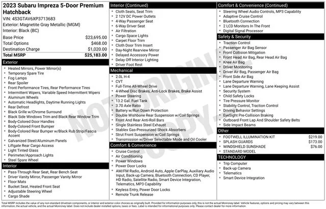 Used 2023 Gray Subaru Premium image 38