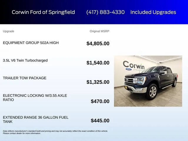 Certified Used 2023 Blue Metallic Ford Lariat image 6