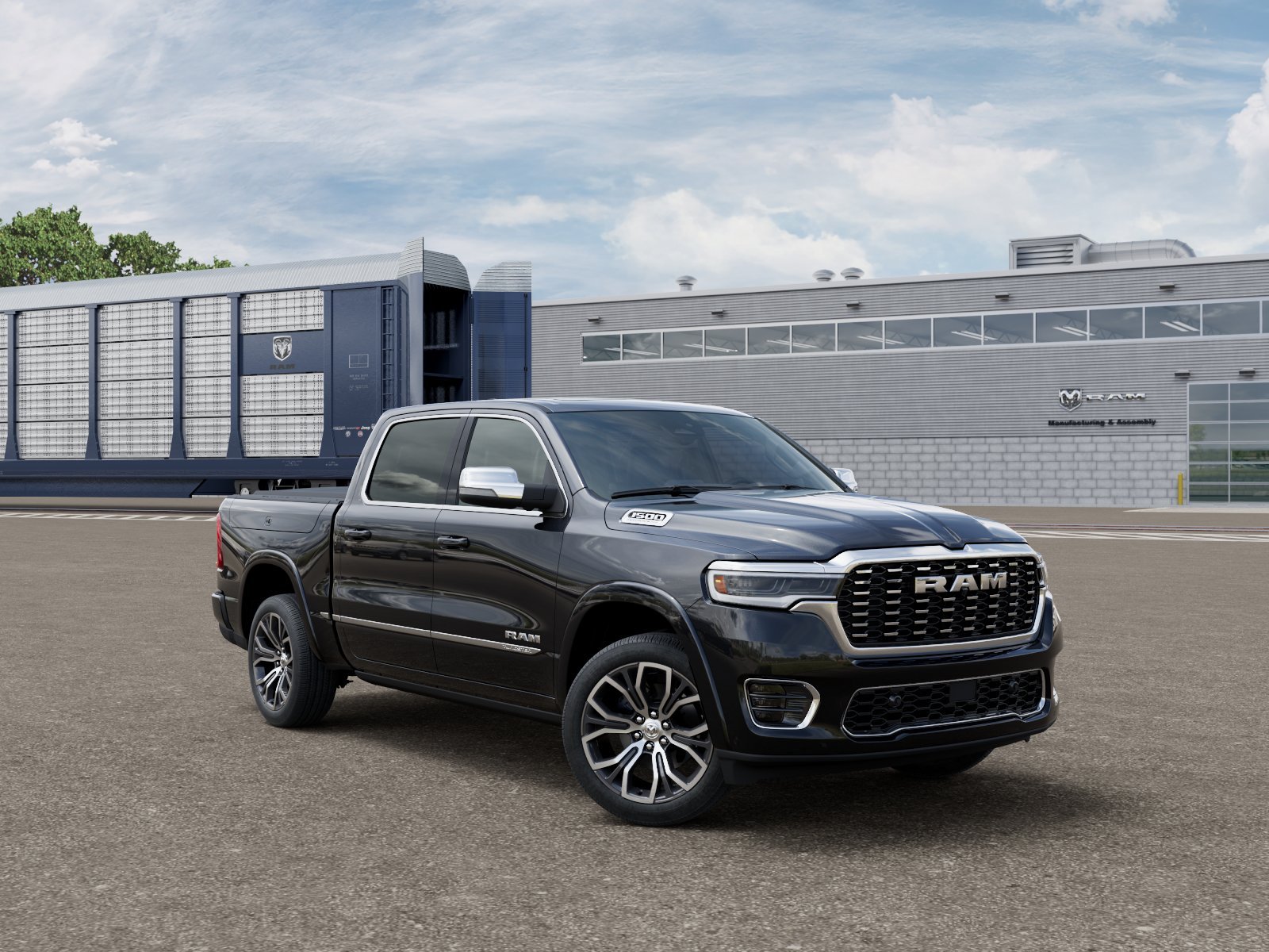 New 2026 Diamond Black Crystal Pearl-Coat Exterior Paint RAM Tungsten image 3