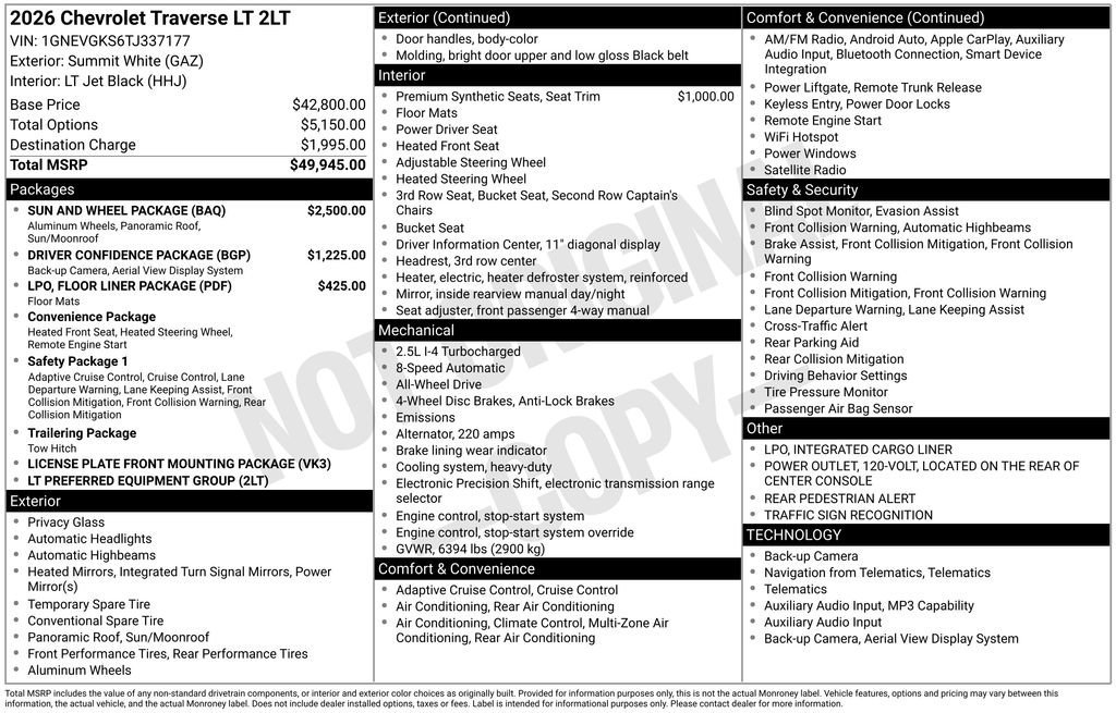 2026 Chevrolet Traverse LT - Photo 40