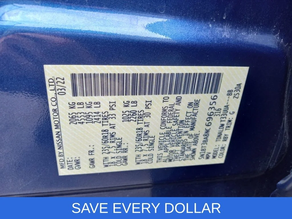Used 2022 Blue Nissan SV image 15
