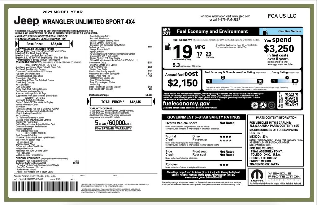 Used 2021  Jeep Unlimited Sport S image 2