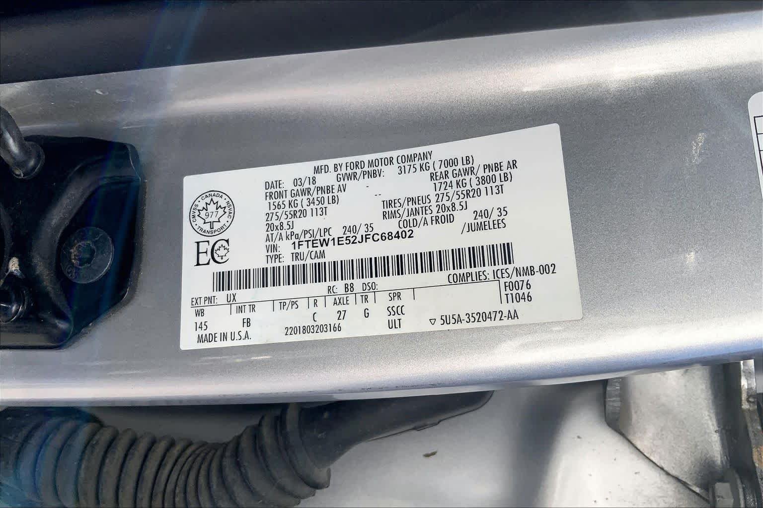 Used 2018 Ingot Silver Metallic Ford XLT image 35