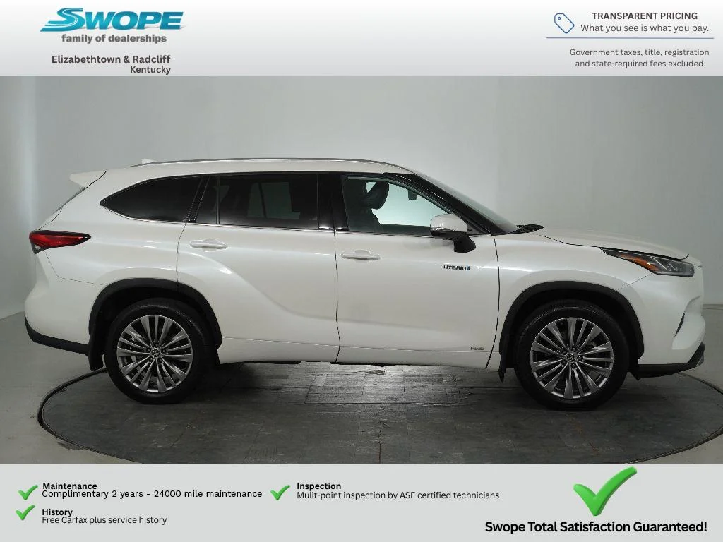 Used 2021 Blizzard Pearl Toyota Hybrid Platinum image 2