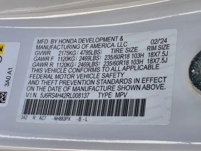 Certified Used 2024 Platinum White Pearl Honda EX image 33