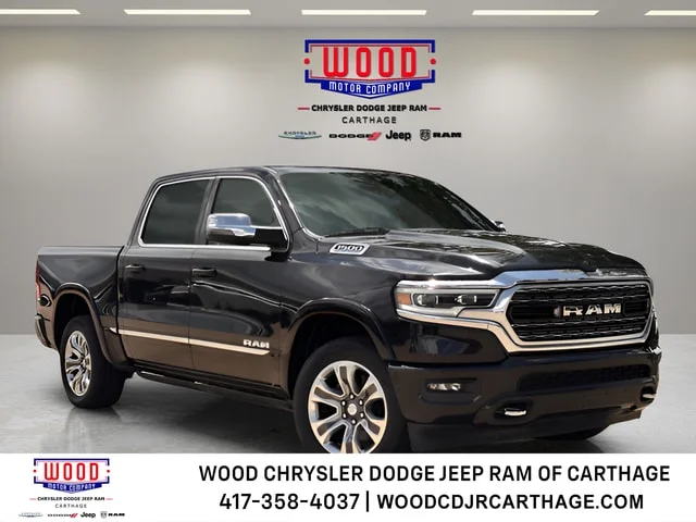 Used 2023 Diamond Black Crystal Pearlcoat Ram Limited image 1