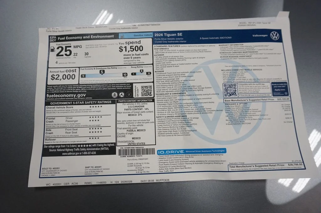 New 2026 Pyrite Silver Metallic Volkswagen 2.0T SE image 33