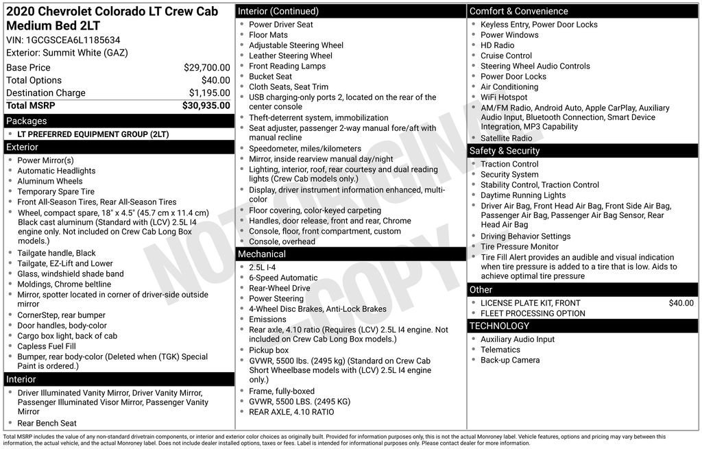 Used 2020 White Chevrolet LT image 35