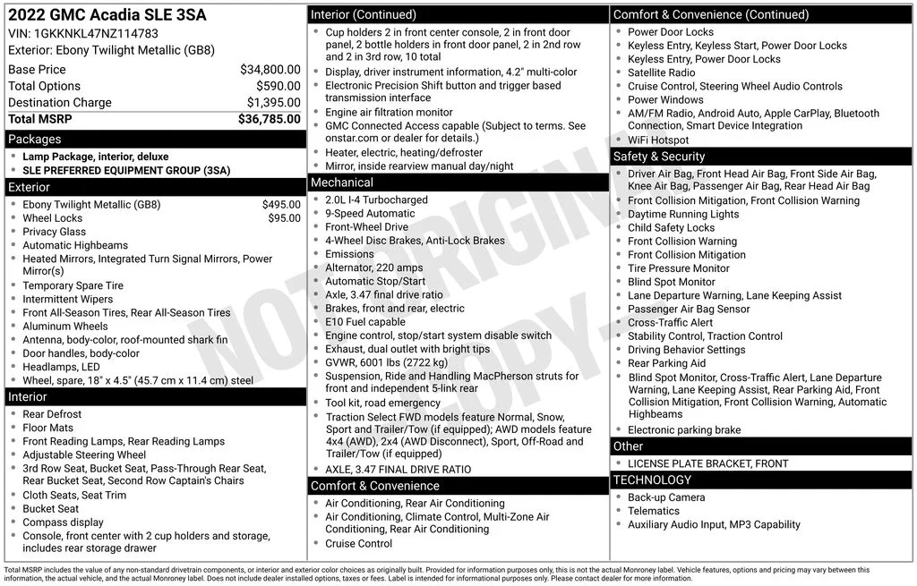 Used 2022 Black GMC SLE image 3