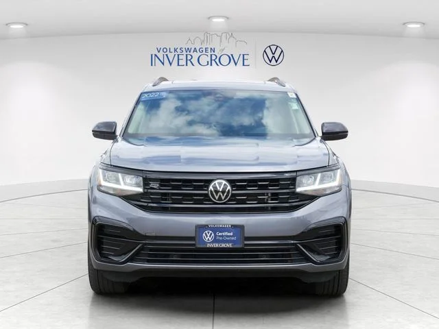 Certified 2022 Volkswagen Atlas SEL R-Line Black with VIN 1V2SR2CA6NC561726 for sale in Inver Grove Heights, Minnesota