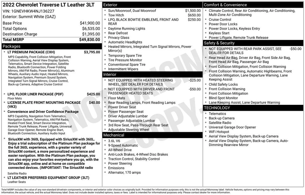 Used 2022 Summit White Chevrolet LT Leather image 36