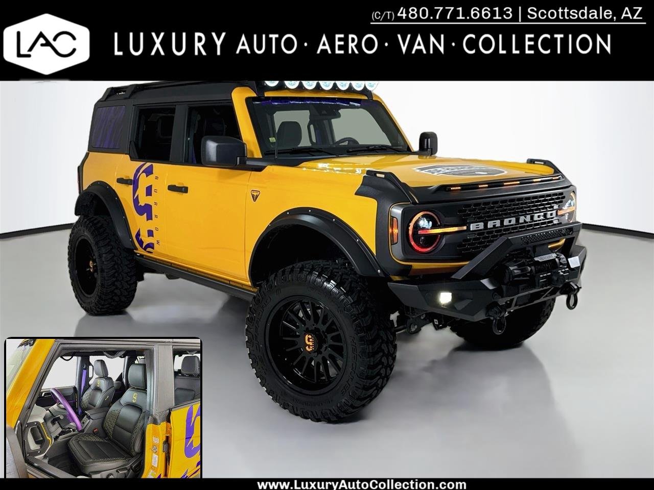Used 2022 Cyber Orange Metallic Tricoat Ford Badlands | Custom Build for Joe Burrow Foundation image 1